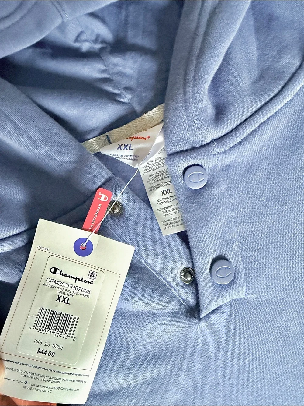 Champion’s Mens Fleece Snap Hoodie and Jogger Sweat set 2XL Blue